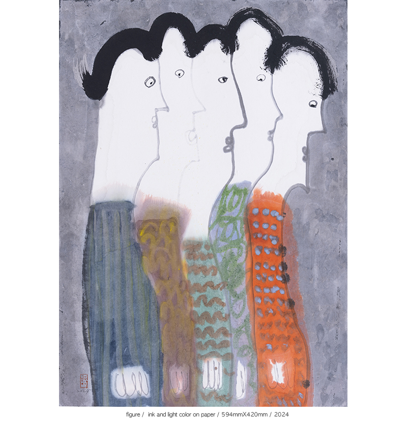 Jang Byeong Eun · Eastbrush · 张炳彥 · figure · ink_and_light_color_on_paper · 594mm_x_420mm · 2024